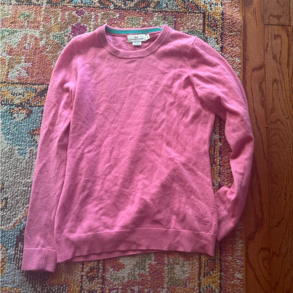 Vineyard Vines Women's Cashmere Wool Blend Pink Crew Neck Sweater